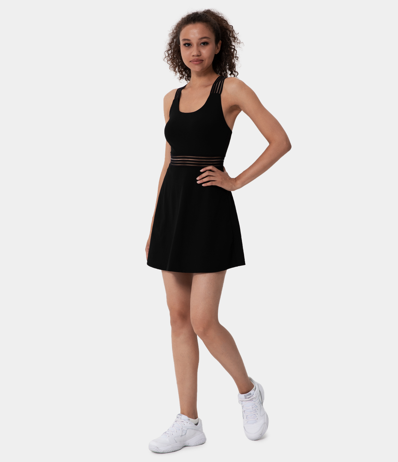 Halara Backless Crisscross Contrast Mesh Mini Yoga Active Dress Workout Dress - Black
Halara Backless Crisscross Contrast Mesh Mini Yoga Active Dress Workout Dress - Black