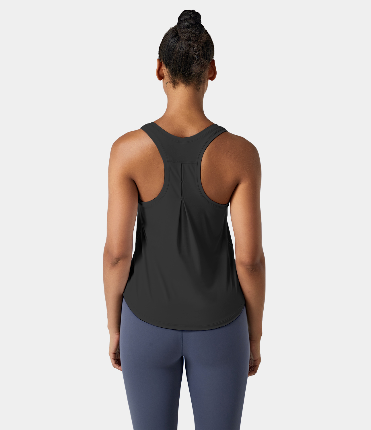 Halara Solid Racerback High Low Workout Tank Top Tank Top - Black - S golf tops halter top tunic tops sleeveless tops backless top 
