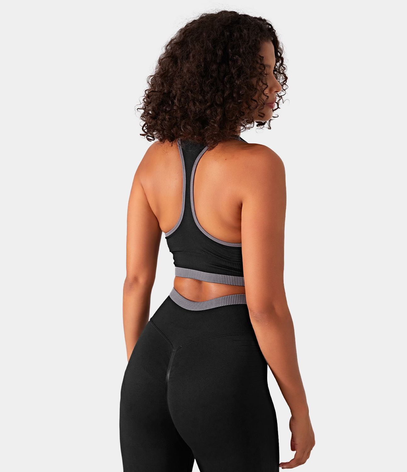 Seamless Flow Racerback-Sport-BH Mit Farbblock Und Hohem Halt